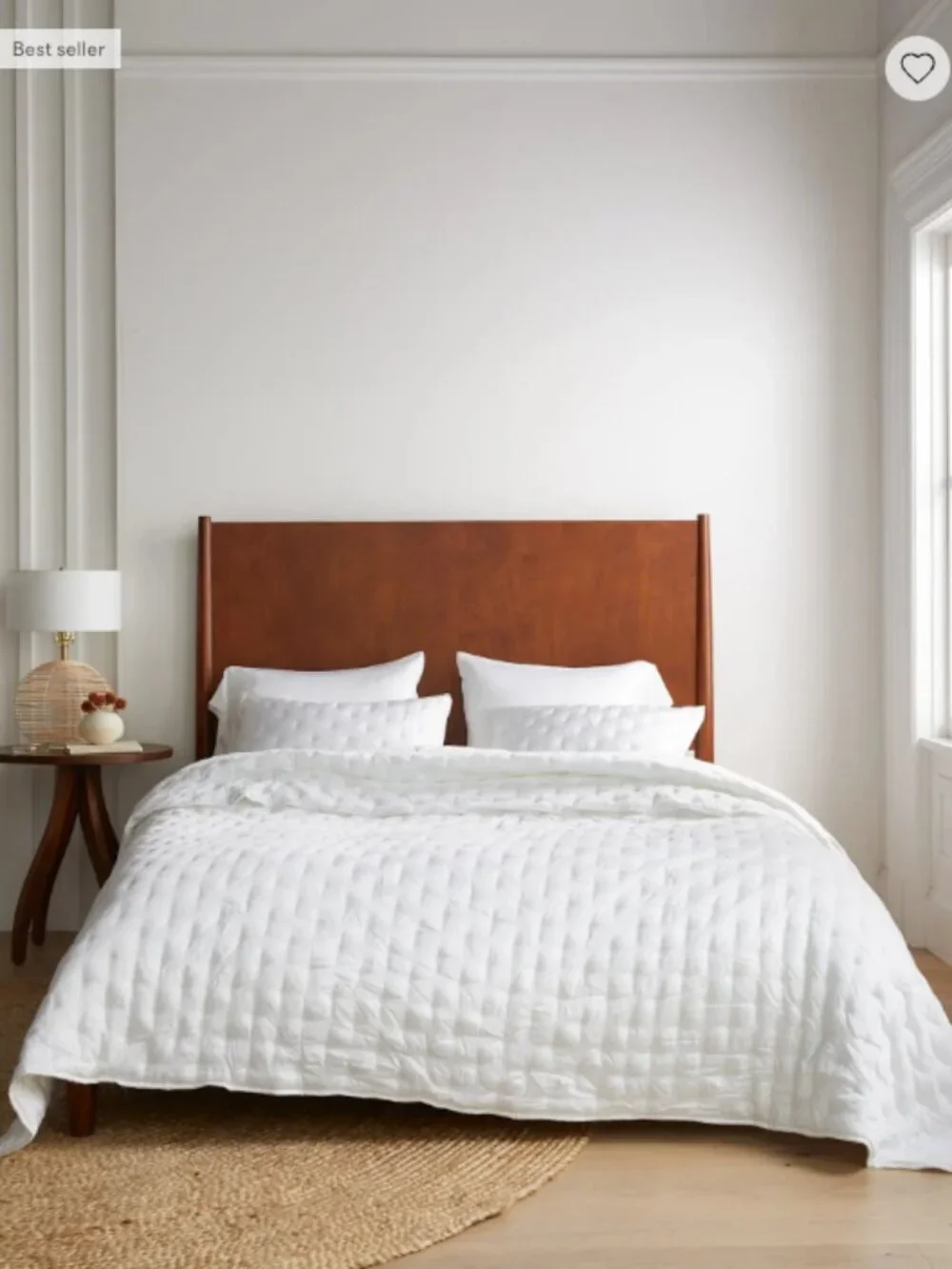 Quince Bamboo Dream Quilt – Full/Queen – White – No Shams